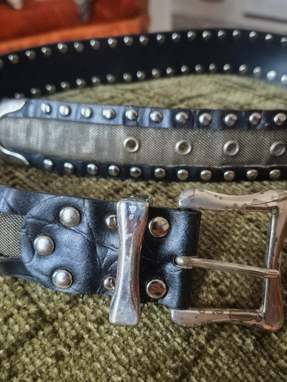 Studded Black Punk Rock Belt with Silver Hardware